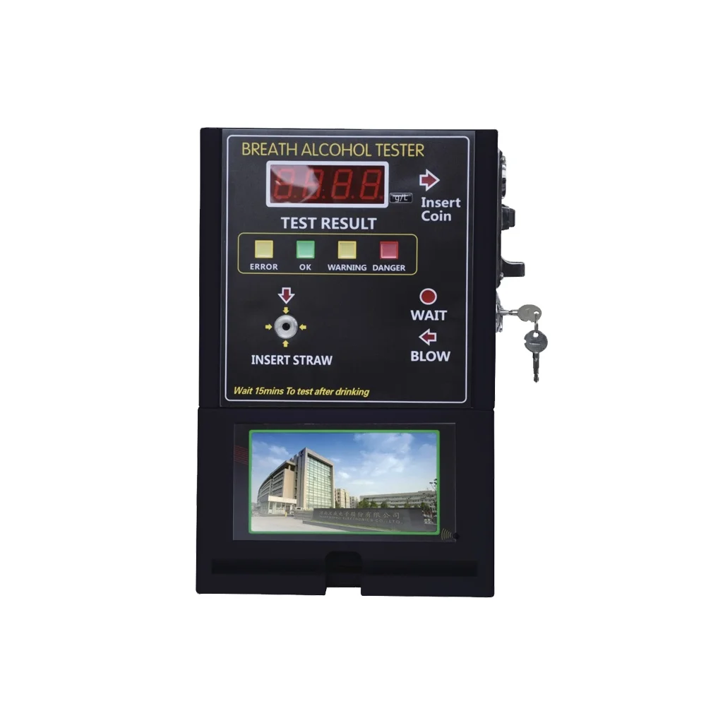 AT319V Coin Operated Breathalyzer with 7'' Video Display