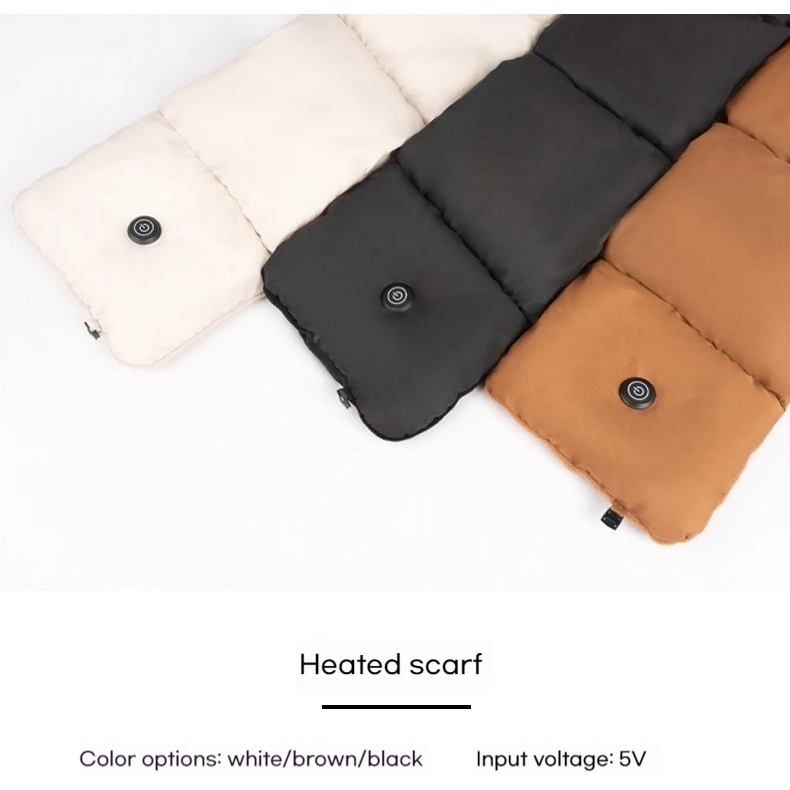 Heated Scarf Thickened Version Outdoor Comfortable Warm Winter USB Interface Electric Neck Warmer Extra Long Cotton Polyester