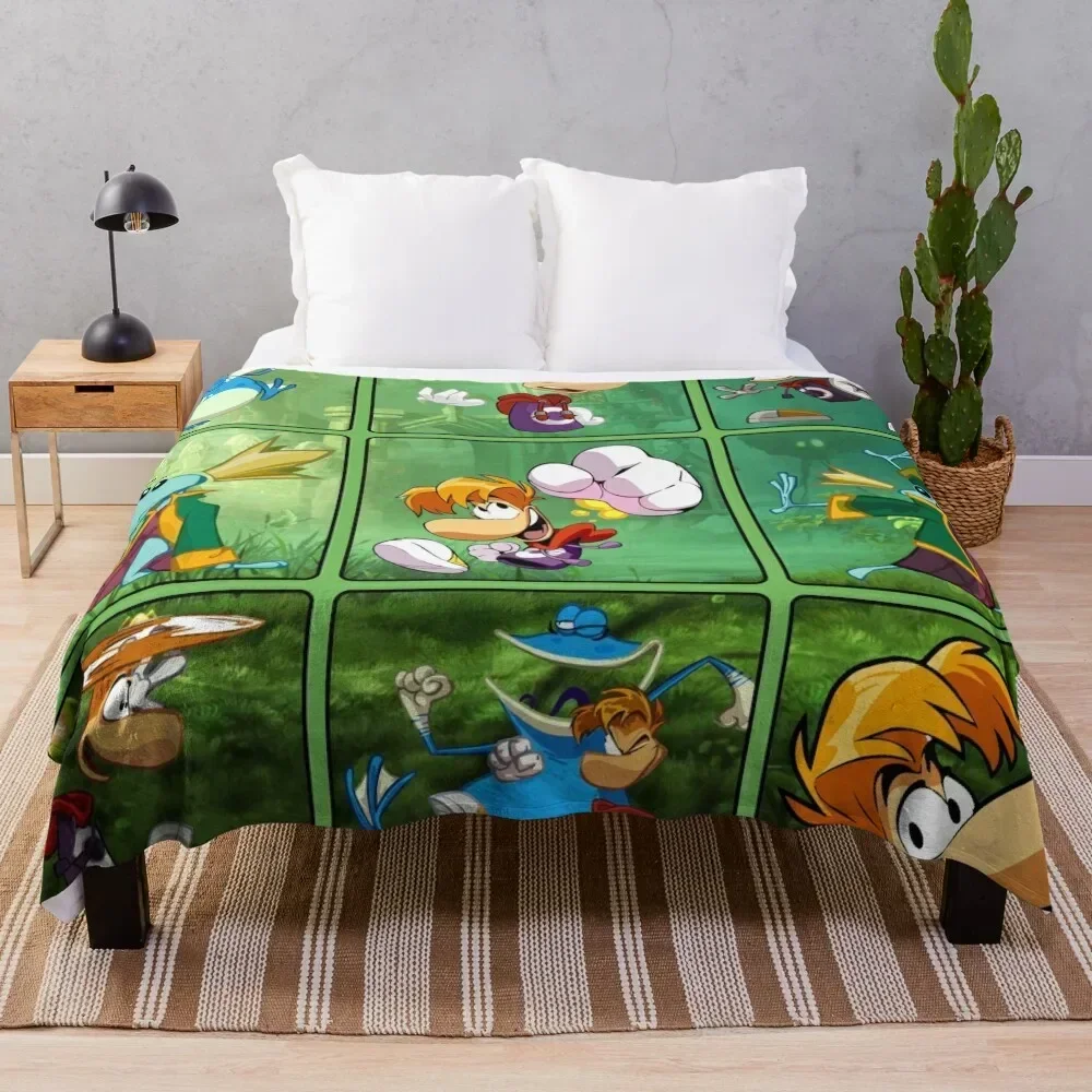 

Rayman characters squares Throw Blanket Softest bed plaid warm winter Blankets