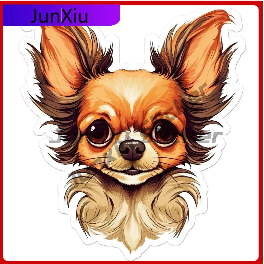 

Long Haired Chihuahua Cute Top Quality Waterproof Stylish Motorcycle Decal Vinyl Car Laptop Window Bumper Auto Exterior Gift