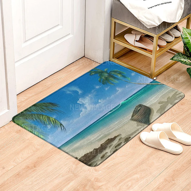 House entrance carpet Home doormat Animal oil painting style Room Foot mat bathroom non-slip mat Kitchen water absorption mat