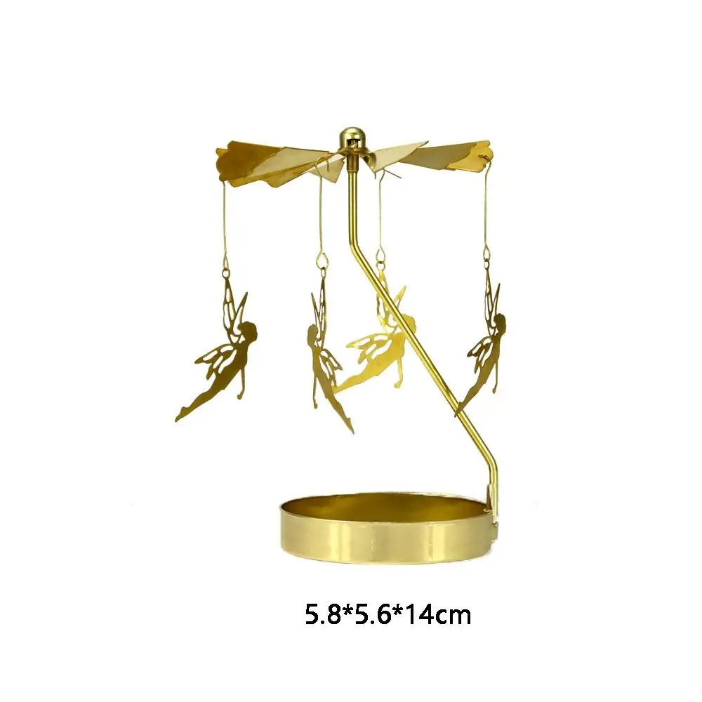 1pc Metal Hot Rotating Candle Holder Christmas Rotating Candle Holder Dinner Party Wedding Party Candle Holder Decoration Gift