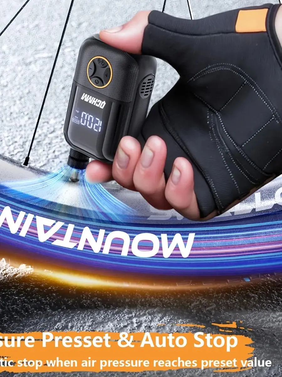 

Electric inflatable pump, Ultra Small 150 PSI Bike Air Pump, With Digital LCD Pressure Gauge, Type-C Rechargeable Battery