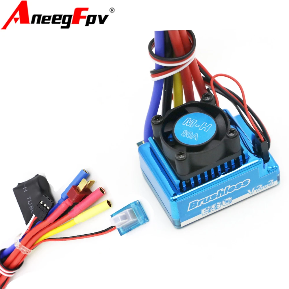 Waterproof 45A 60A 80A 120A Brushless ESC Electric Speed Controller Dust-proof for 1/8 1/10 1/12 RC Car Crawler  RC Boat Part