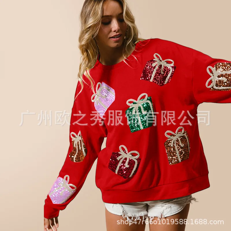 Spring Autumn Sequin Embroidery Hoodie Women's Sweatshirt Loose Long Sleeve Top Kawaii Trend Streetwear Hoodies Women