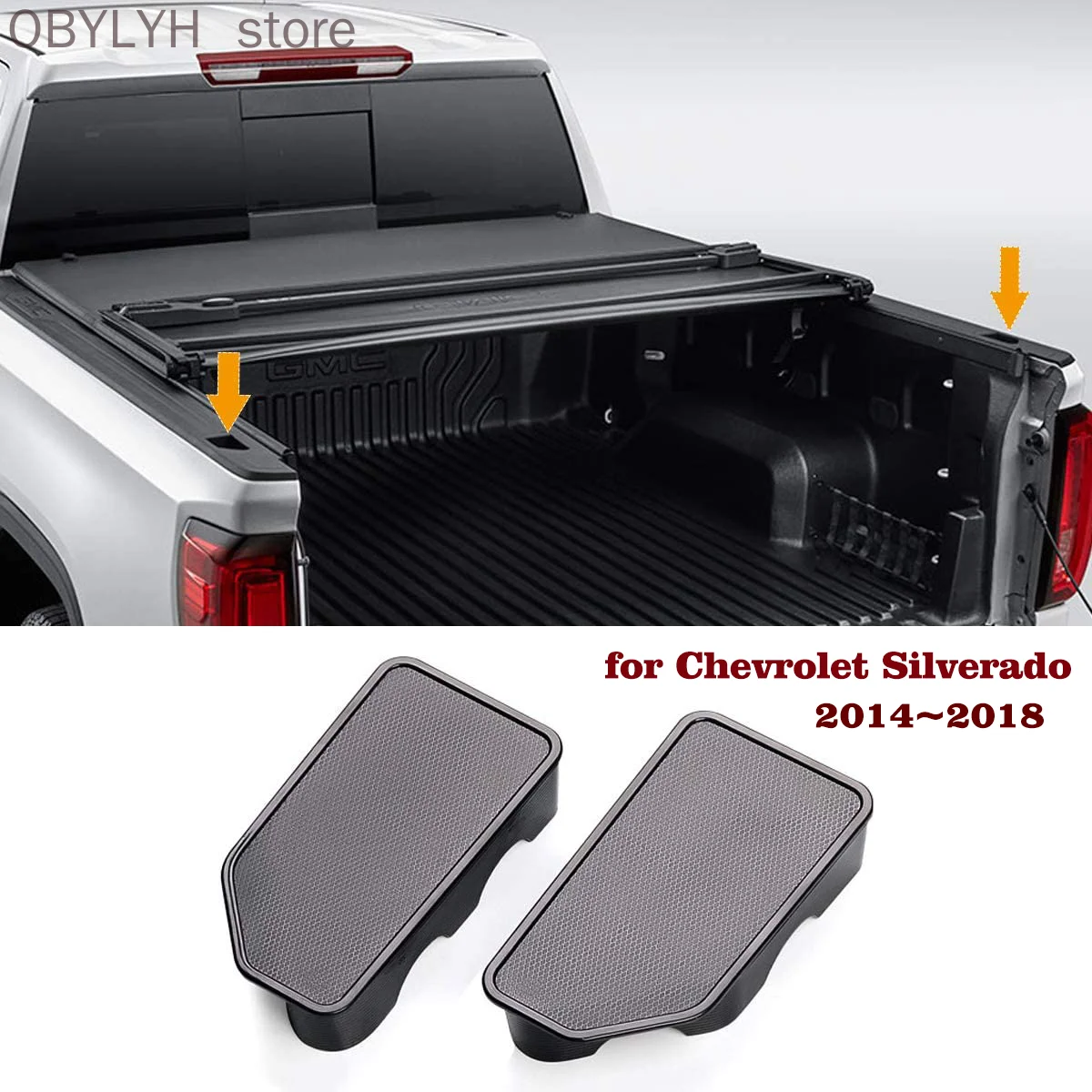 Cubierta de bolsillo para Chevrolet Silverado 1500 2500 2500HD 3500 GMC Sierra 1500 2014 ~ 2018, tapas para riel de cama de camión, tapones para orificios de riel