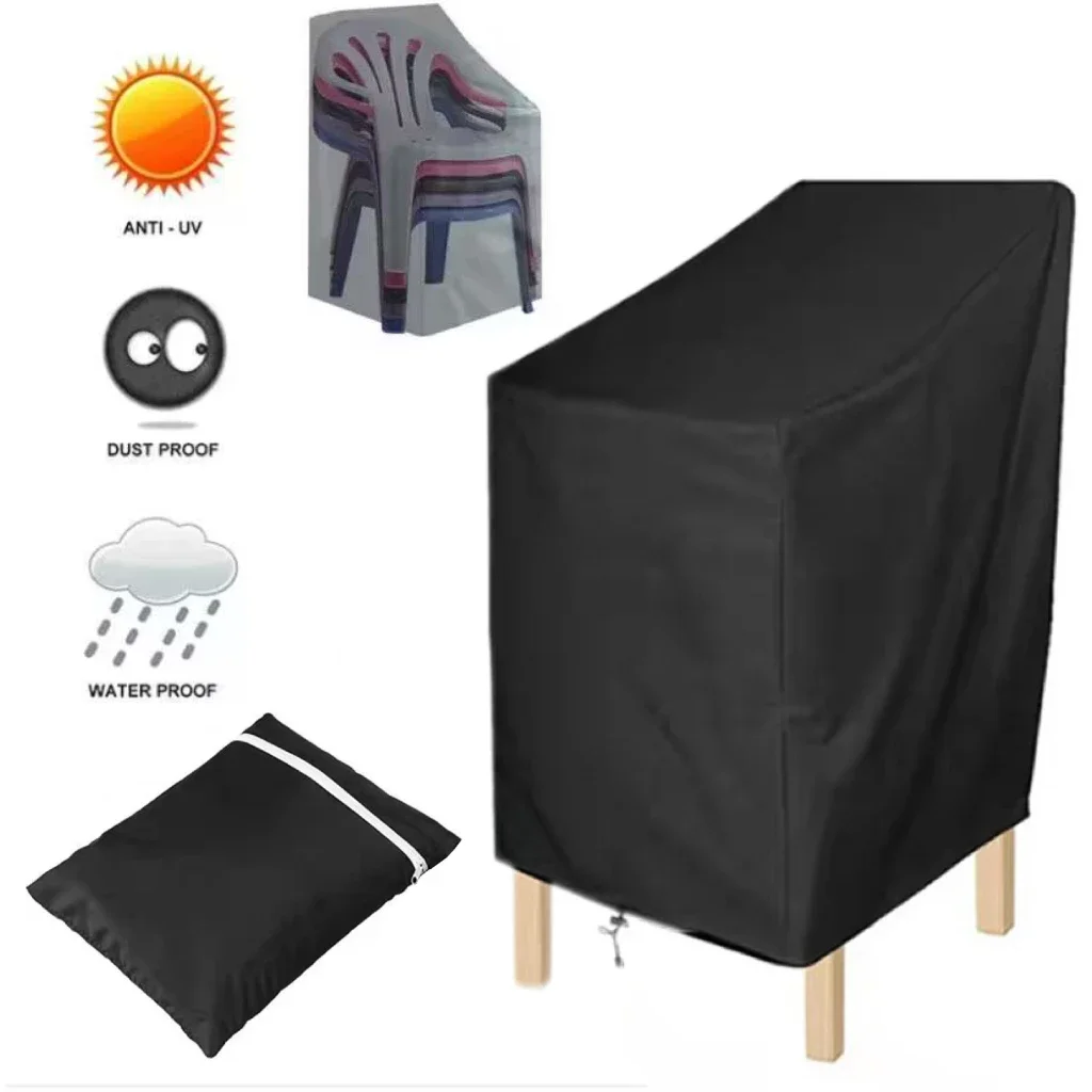 Stacked Chair Dust Chair Cover Patio Stackable Chair Cover Outdoor Sunproof Rainproof Waterproof Dustproof Furniture Protection