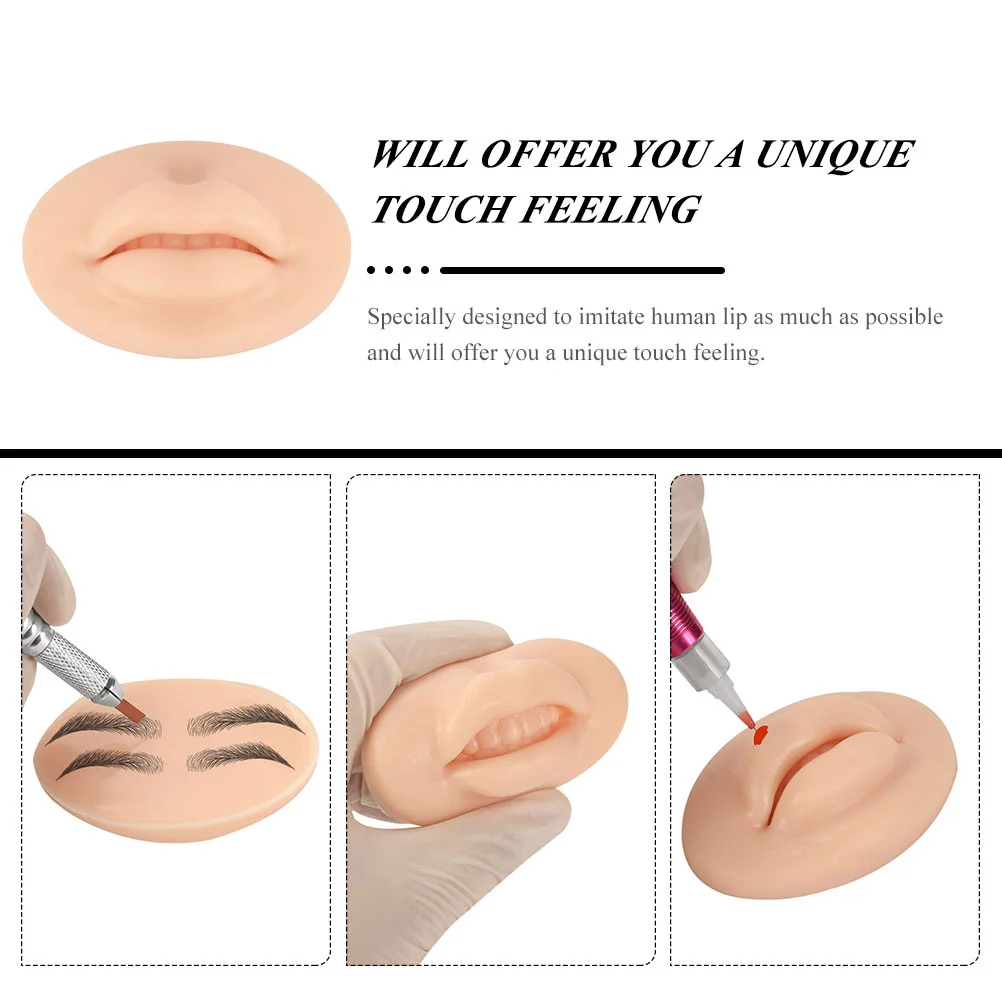 

2 шт. силиконовые тренировочные средства для губ, бровей, 3D татуировки, тренировочные принадлежности для макияжа кожи, многофункциональная форма для рта