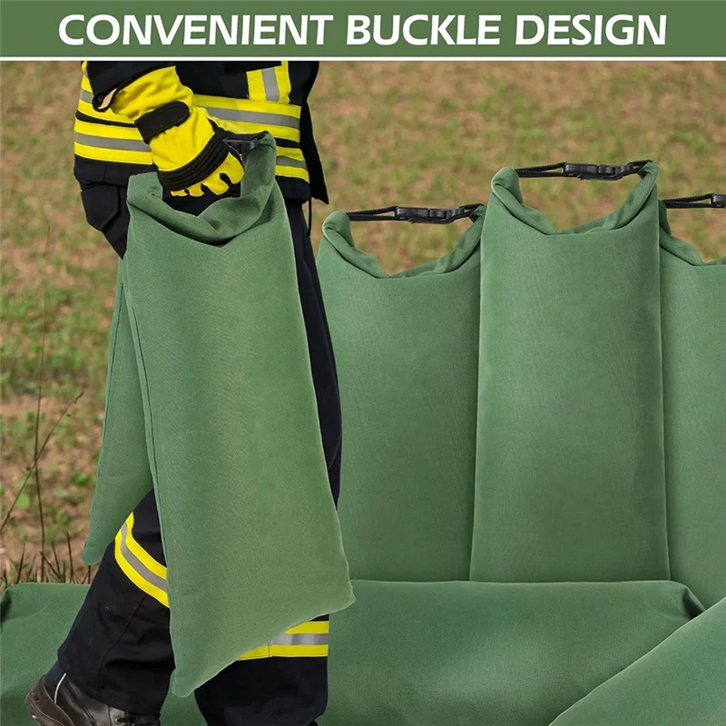 【HAPPYH】للحماية من الفيضانات ودعم الوزن - أكياس رمل قماشية شديدة التحمل في 10 عبوات، 11.8 × 27.5 بوصة مع إبزيم