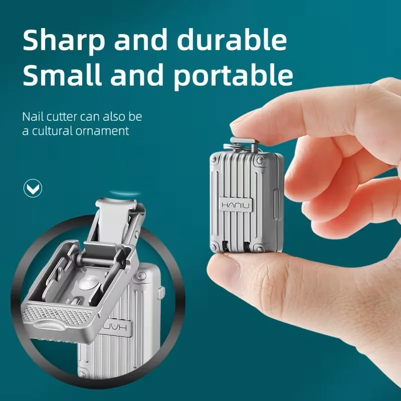 

1pc Mini Stainless Steel Foldable Nail Clipper with Keychain Attachment&Built-in Nail File, for Manicure, Sharp&Durable Nail