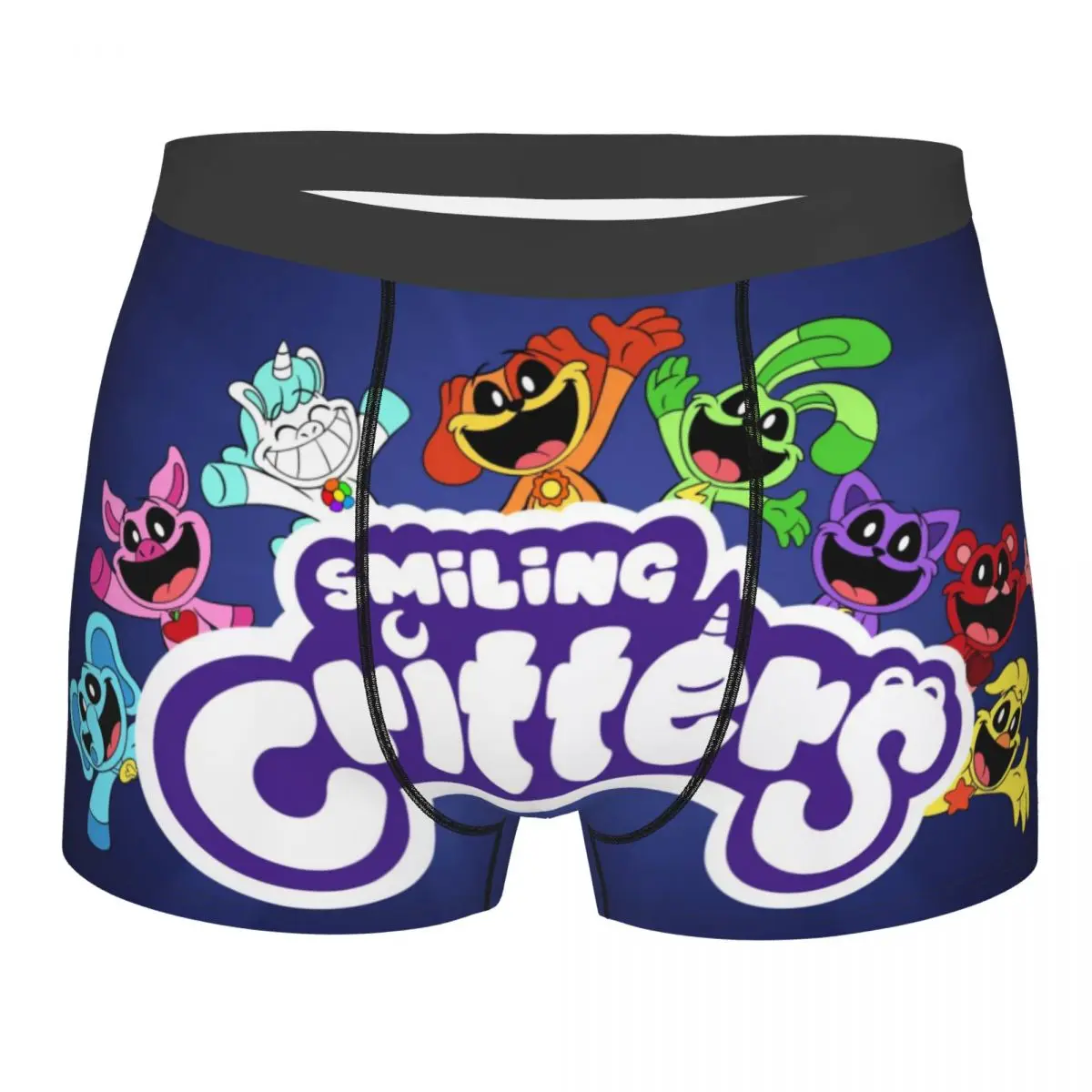 Custom Colorful Smiling Big Mouth Critters Group Underwear Male Print Animated Game Boxer Shorts Panties Briefs Soft Underpants