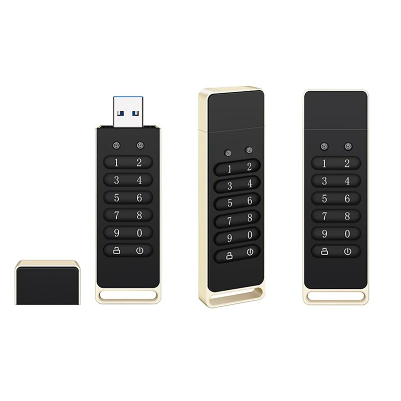 

AA60-4X Secure USB Drive, 32GB Encrypted USB Flash Drive Hardware Password Memory Stick With Keypad USB 3.0 Disk Flash Black