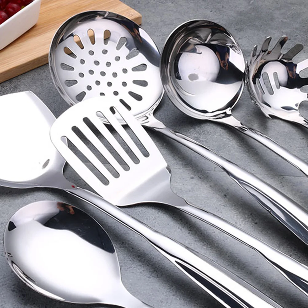 

1Pcs Stainless Steel Pasta Spoon Hollow Handle Heat Resistant Non Stick Cooking Utensils Kitchenware Cooking Utensils