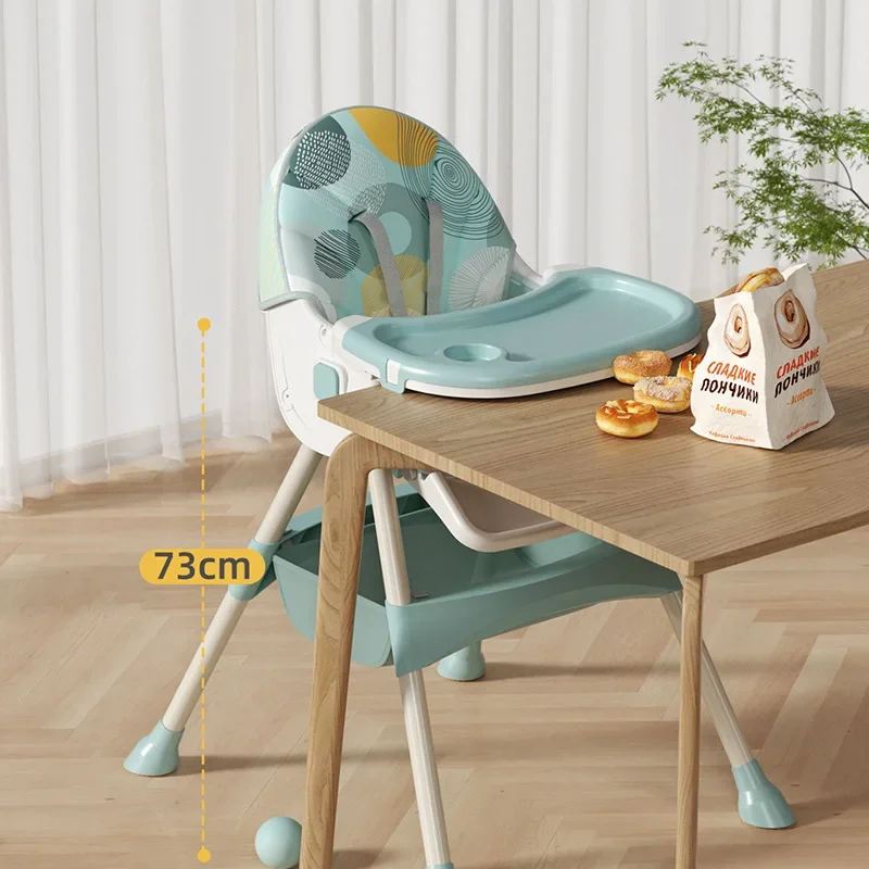 Baby Highchair Dining Chair Baby Eating Foldable Seat Multifunctional Lift Baby Dining Table Chair