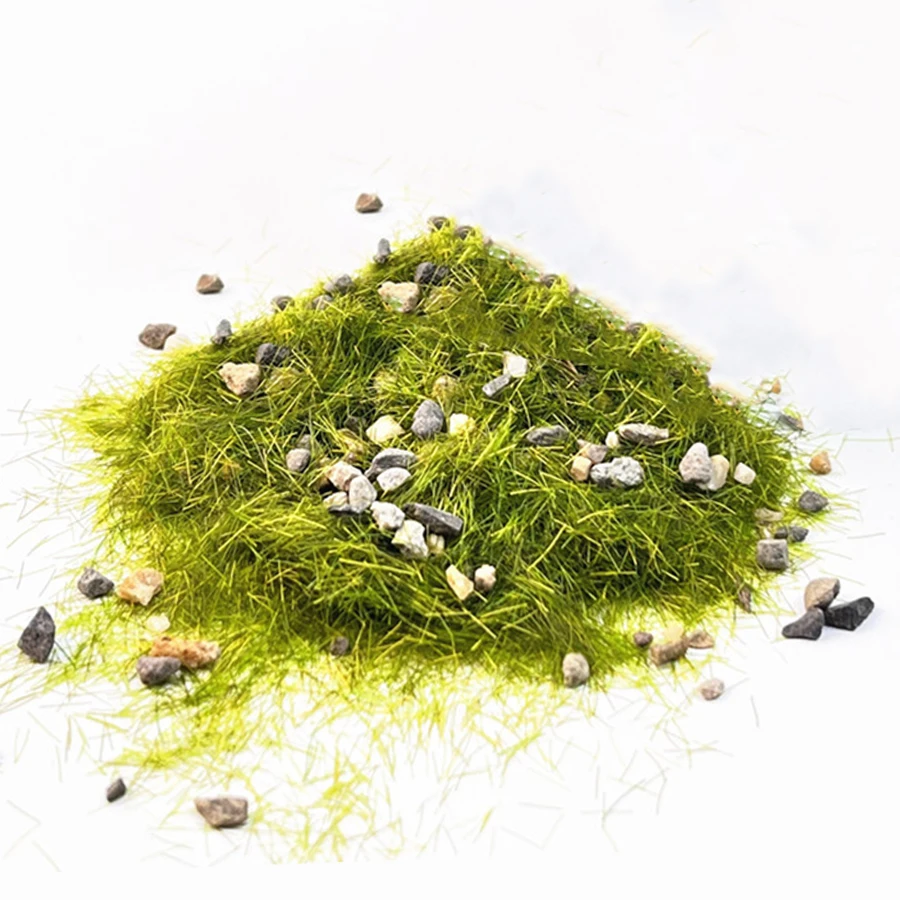 หญ้าเทียมขนาดเล็ก 50 กรัม/ถุง พร้อมหิน สำหรับชุดจำลองสถานการณ์สงคราม สำหรับงาน HO OO N รถไฟจำลอง/ฉากทหาร/ไดโอรามา