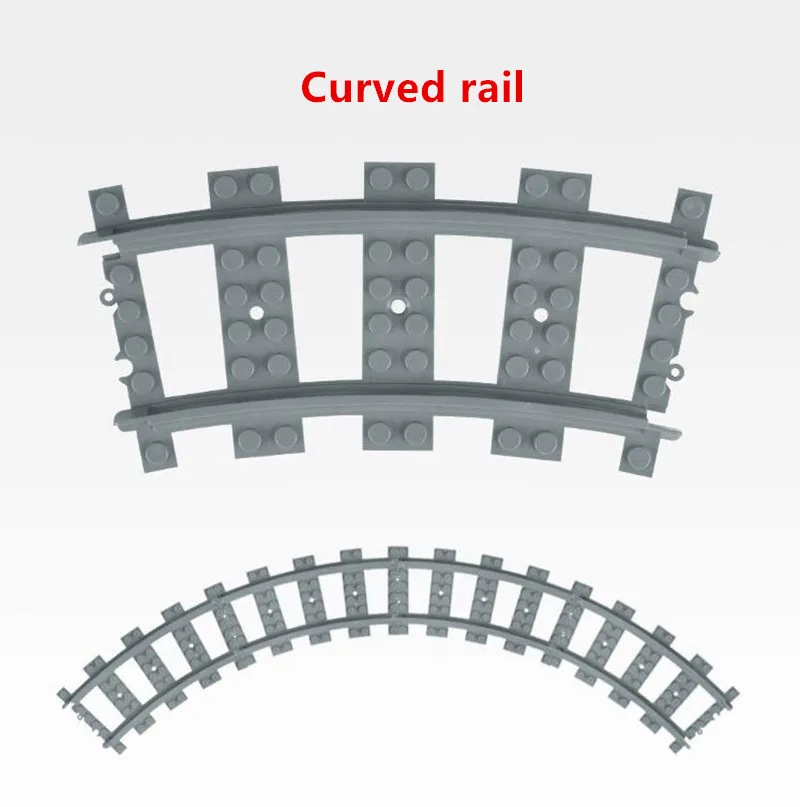 Bloques de construcción de vías de tren de ciudad para niños, juego de bloques de construcción técnicos, modelo de ladrillos, juguetes clásicos para niños, 10 piezas por lote