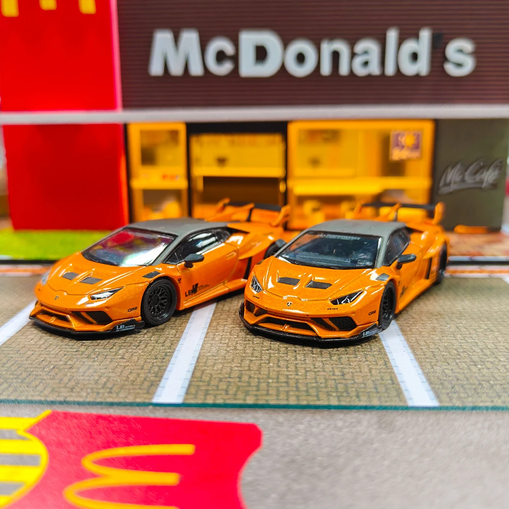

2Pcs Mini GT 1:64 LB WORKS Huracán GT Arancio Borealis #355（No box)