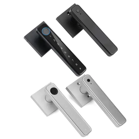 Smart Door Lock TUYA/TTLOCK APP Control Fingerprint Security Handle Lock Type-C Emergency Charge for 3.5-6.5cm Thickness Doors