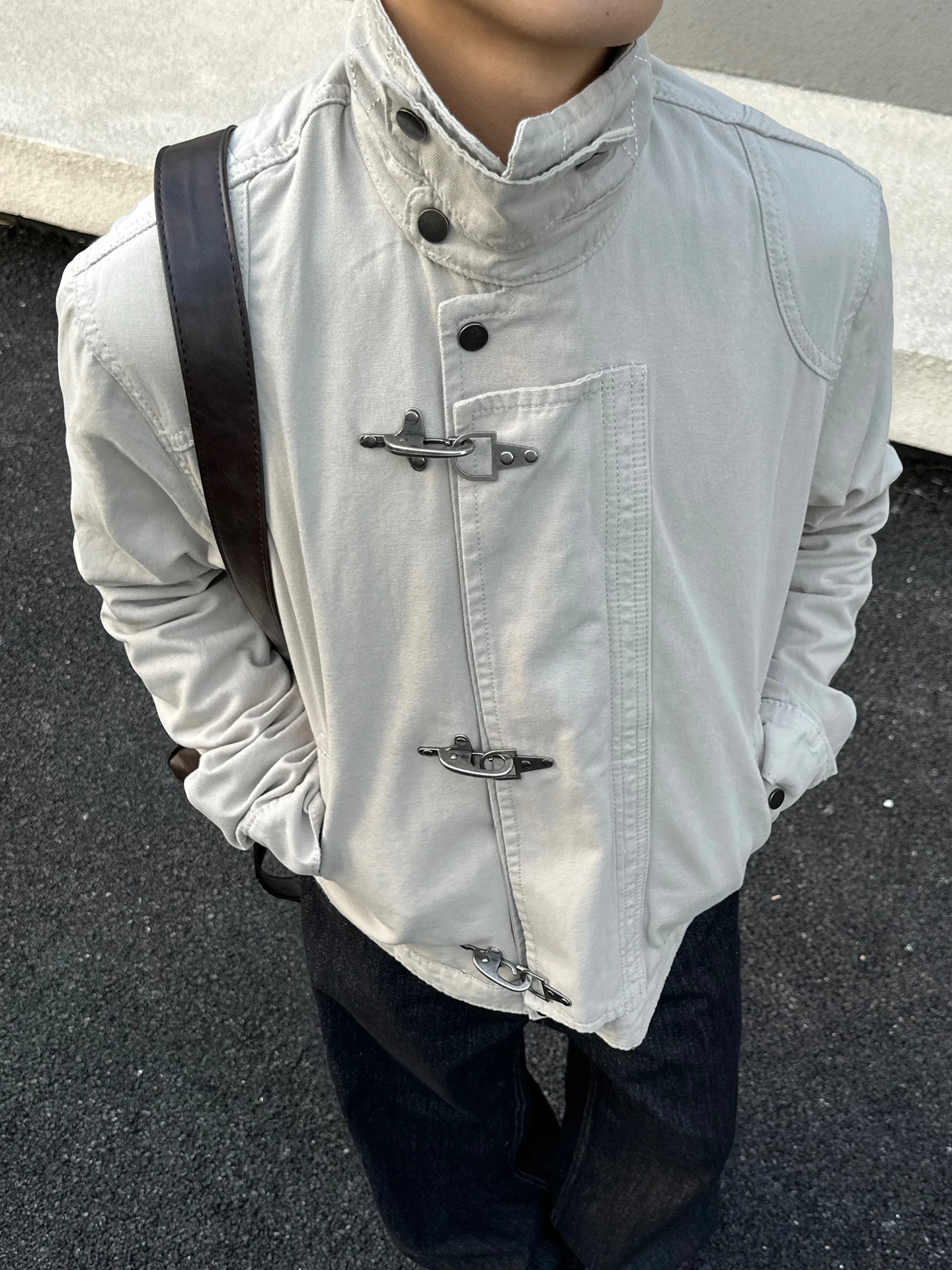 

Ретро-куртка в американском стиле, деконструированная, синяя, в стиле рабочей одежды, повседневная, в уличном стиле, весна-осень-зима