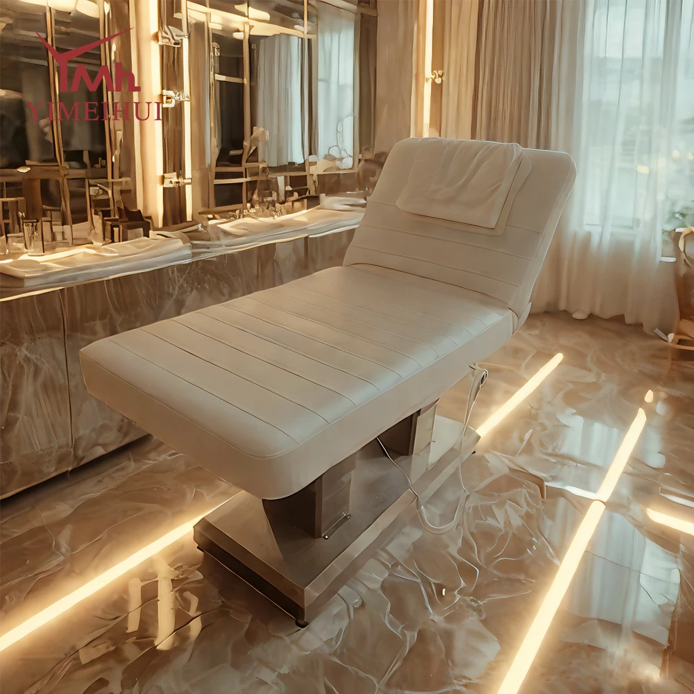 Muebles de salón de belleza de lujo, cama de belleza de 3 motores, camillas eléctricas para spa, pestanas, extensiones de pestañas
