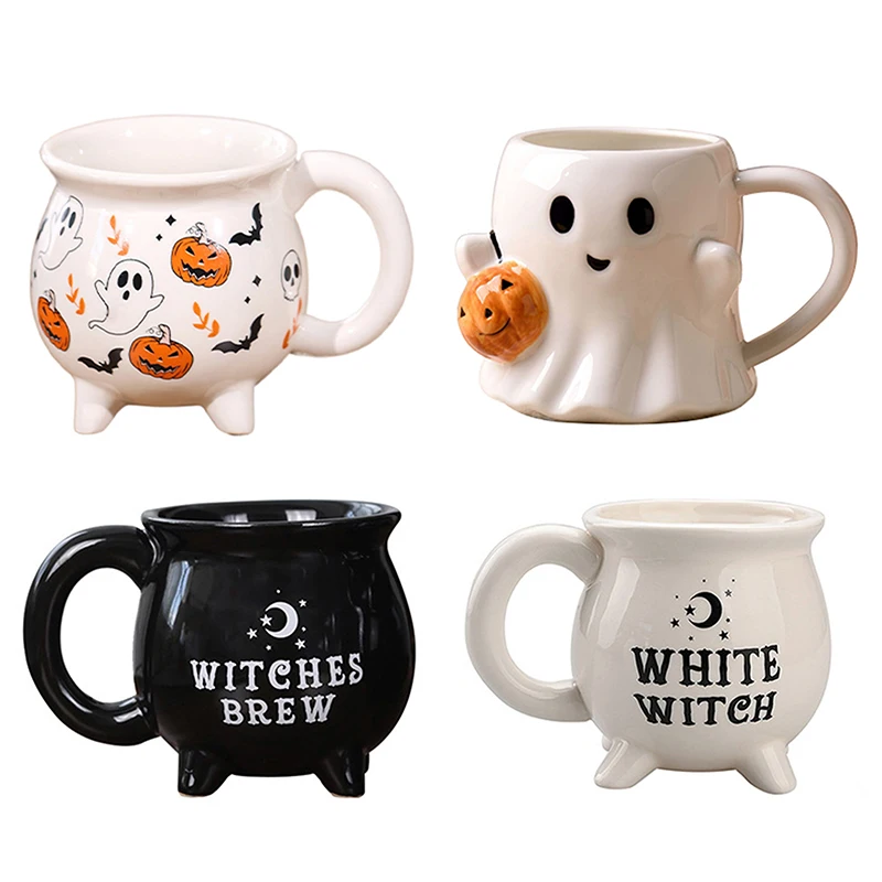 New Halloween Wizard Magic Jar Ceramic Mug Decorative Ornament Pumpkin Ghost Afternoon Tea Breakfast Milk Cup Halloween Gift - Detail 1