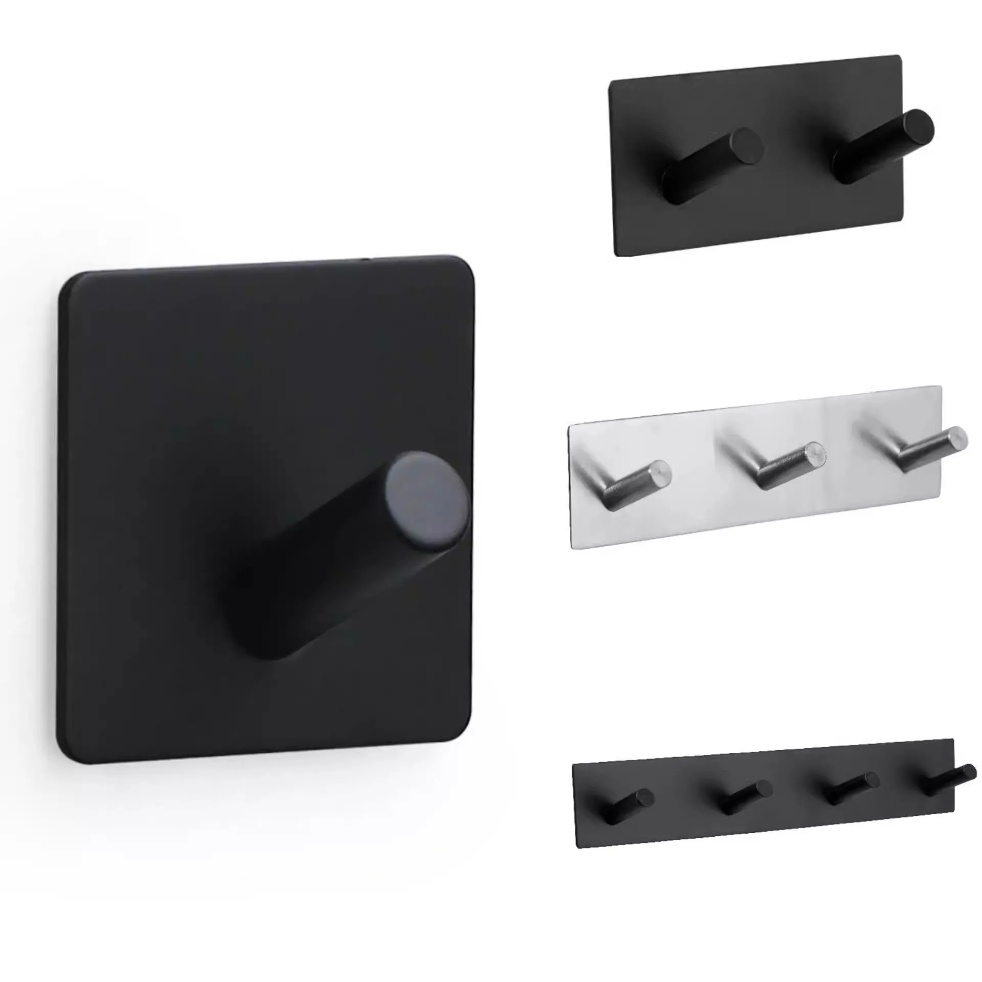 Hardware Household Goods Bathroom Strong Hook Modern Minimalist Style Stainless Steel Kitchen Bedroom Traceless Hook Shelving