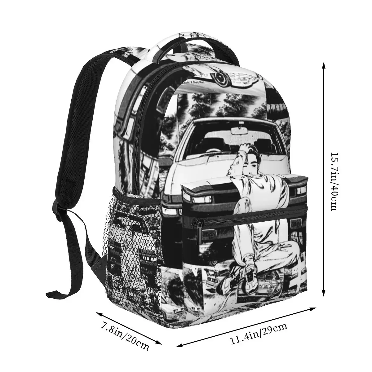 Initial D Manga Takumi Fujiwara Trueno AE86 Backpacks Boys Girls Bookbag Children School Bags Laptop Rucksack Shoulder Bag