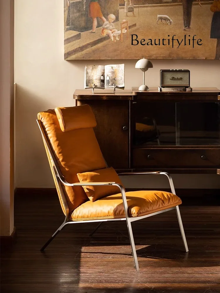 

Leisure chair designer single sofa chair light luxury high-end leather leisure living room home