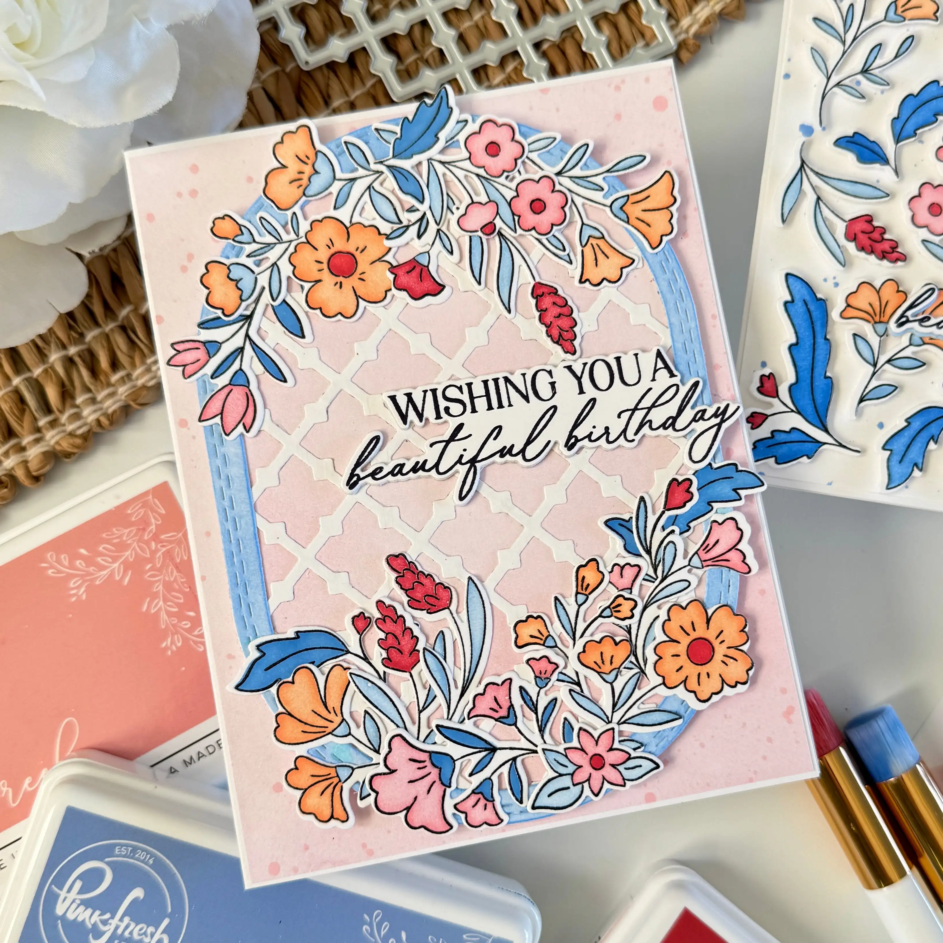 Pink Fresh Wildflower Elegance Metal Cutting Dies Stamps Hot-Foil Stencils DIY Scrapbook Handmade Photo Album November 2025 New