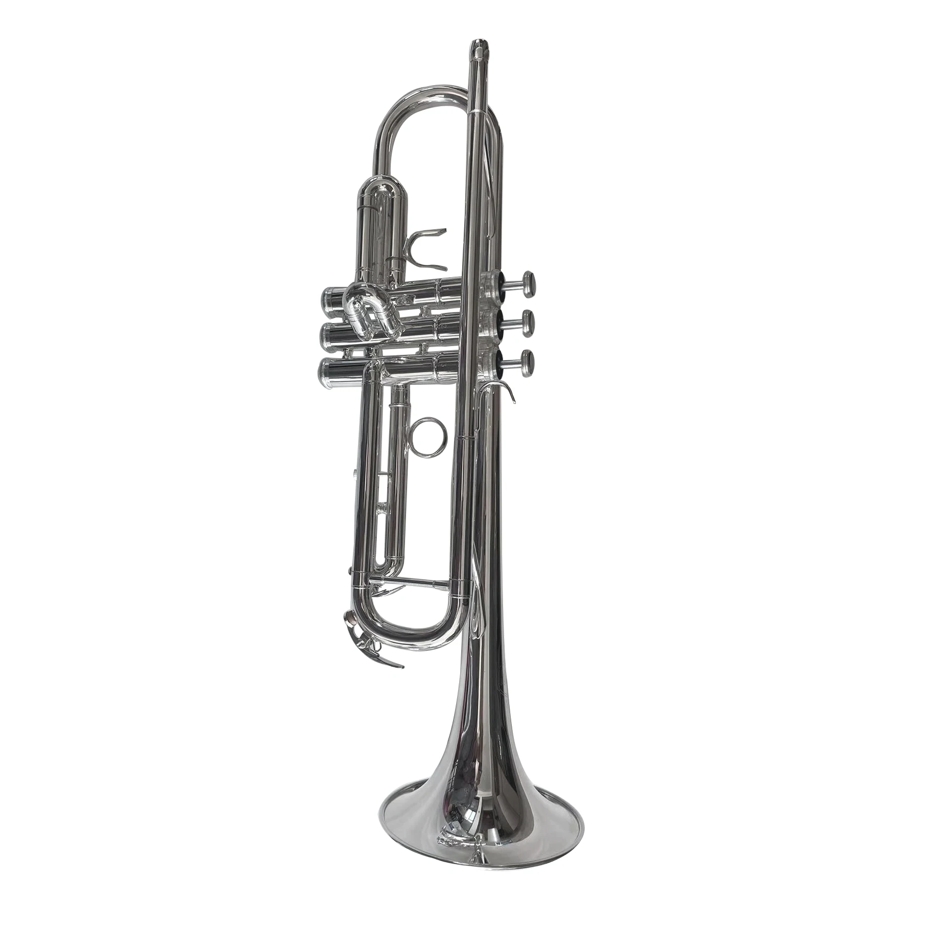 Manufactured Production Yellow Brass Material Silver Plated Bb Trumpet
