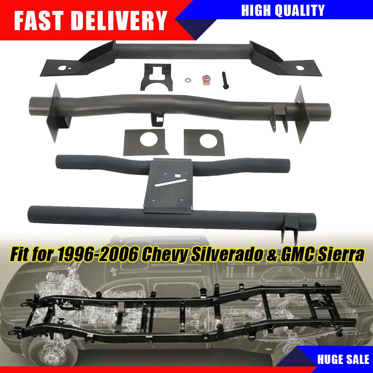 

Front & Rear Tank Support and Rear Spare Tire Crossmember for 99-06 Chevy/GMC