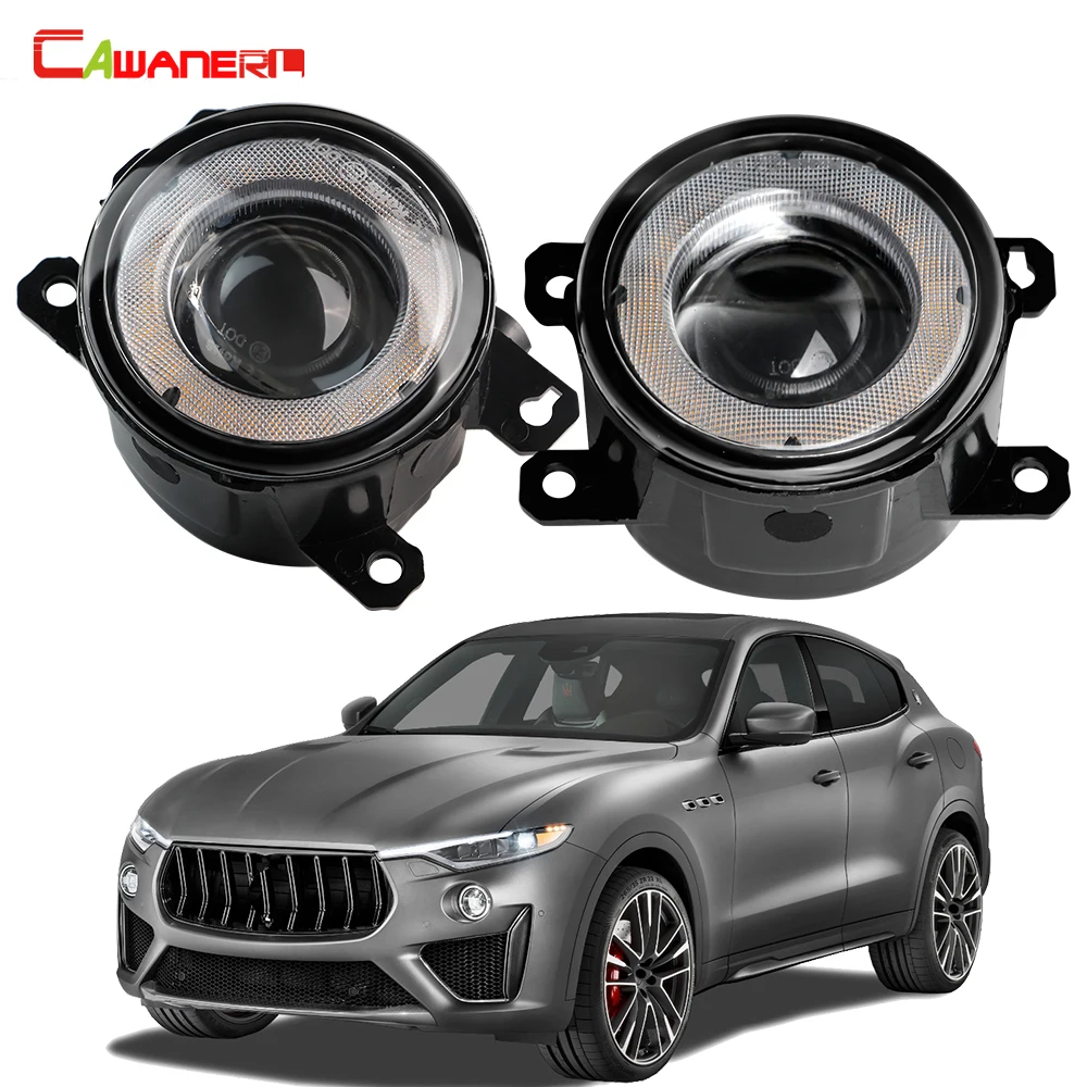 2 X 30W Car Angel Eye LED Fog Light DRL Fog Daytime Running Lamp For Maserati Levante 2016 2017 2018 2019 2020 2021 2022 2023