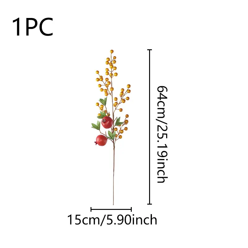 Symulowana gałąź granatu jagodowego, odpowiednia do dekoracji chińskiego festiwalu wiosennego domu, jadalni, pulpitu, biura, imprezy itp