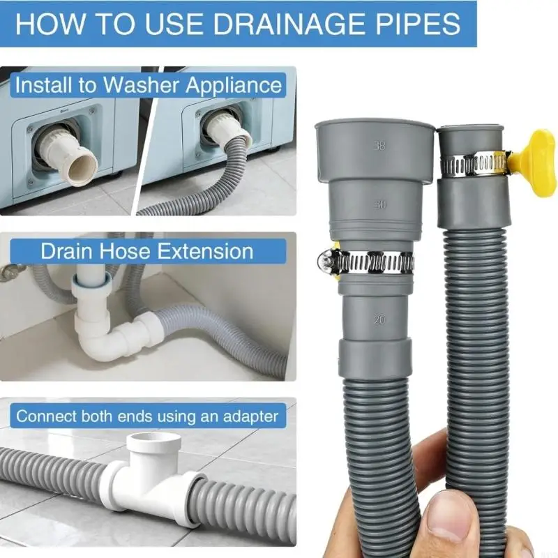 

Удлинитель сливного шланга стиральной машины с регулируемым стальным зажимом Универсальный удлинитель сливного шланга стиральной
