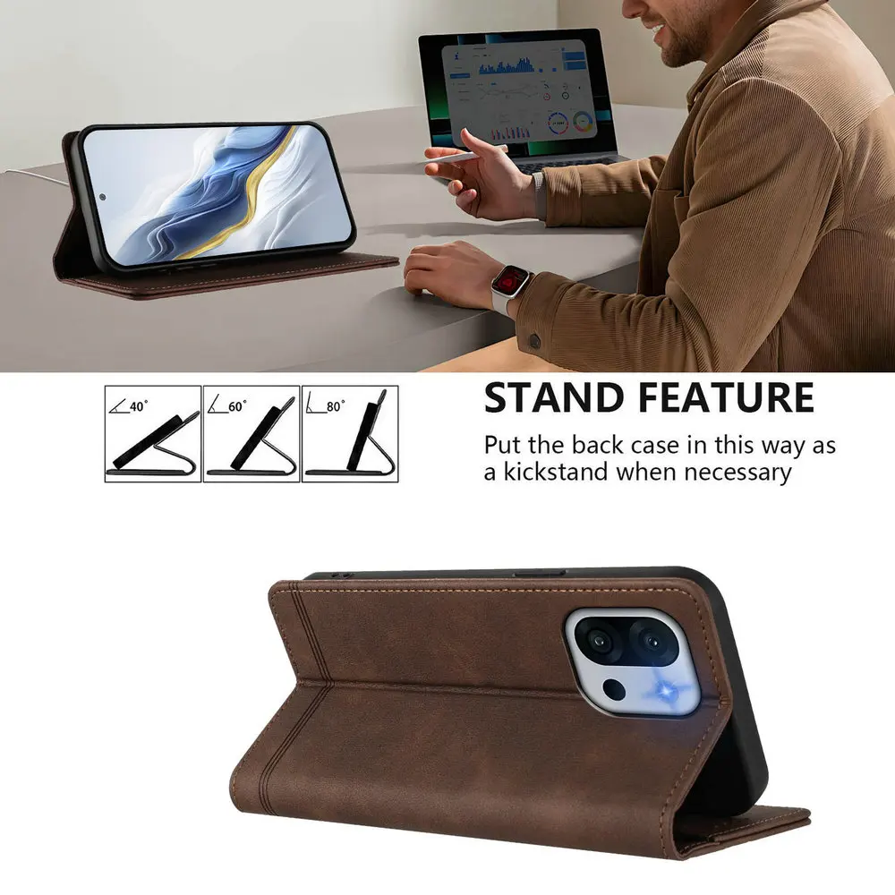 Etui z klapką, skórzane, magnetyczne, z ochroną RFID do OnePlus 15 5G, OnePlus Nord 6 5, portfel, futerał na OnePlus 12 R 13 13R 13S 13T 15R 15T — zdjęcie produktu 5