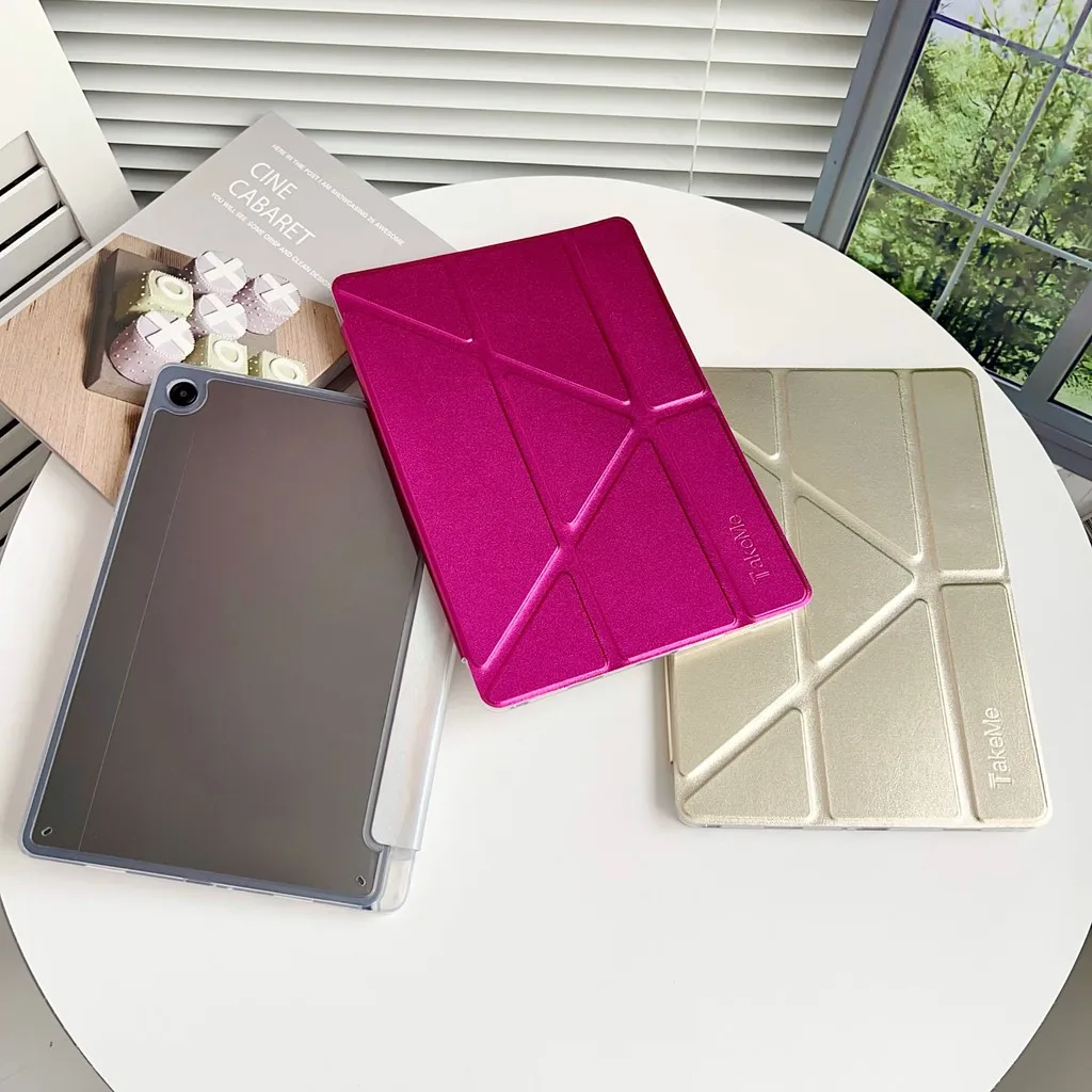 

С держателем для карандашей для Samsung Galaxy Tab A11 8,7 2025 A9 A11 Plus A9+ S9 S10 FE S10Lite акриловый Y-складной кожаный чехол с кронштейном