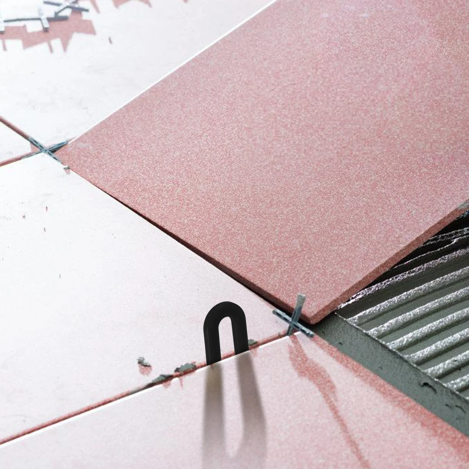 100 قطعة من فواصل البلاط على شكل حرف U ألوان نابضة بالحياة متعددة الأحجام لوضع البلاط المستقر ونظام التسوية وفواصل سطح السفينة #4