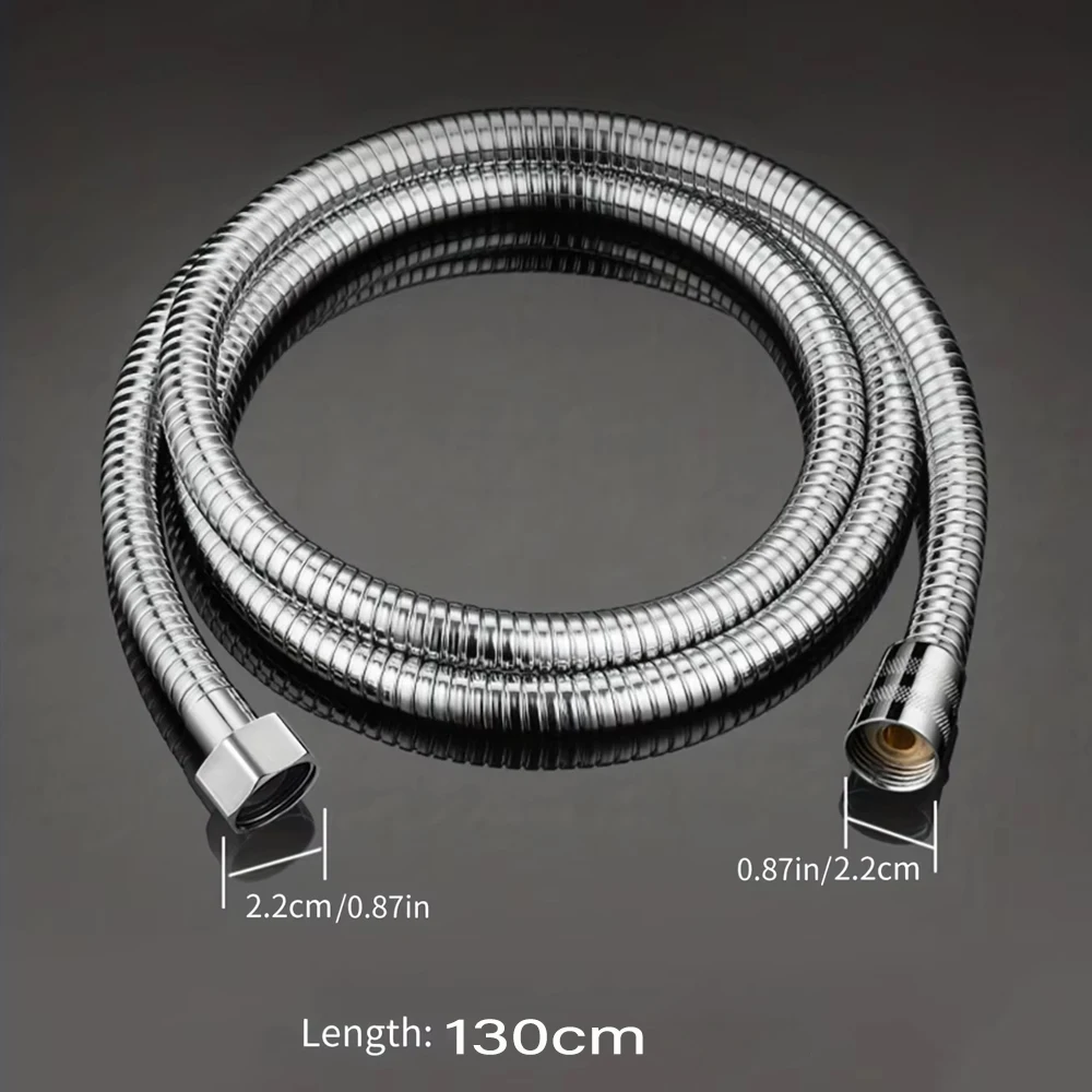 1.3m Flexible Shower Hose Plumbing Hoses Stainless Steel Chrome Bathroom Accessories Water Head Washers Showerhead Pipe