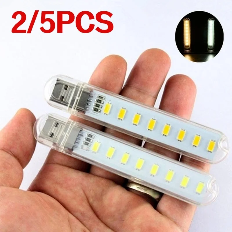 5PC 5V Camping USB Lighting for PC Laptop Power Bank Gadget 8 LED Mini Portable Lamp