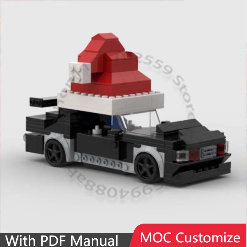 

350 деталей: Скоростной спортивный автомобиль Santamobile.1 MOC. Модульный конструктор для самостоятельной сборки. Популярная технология. Простая игрушка DIY. Рождественский подарок.