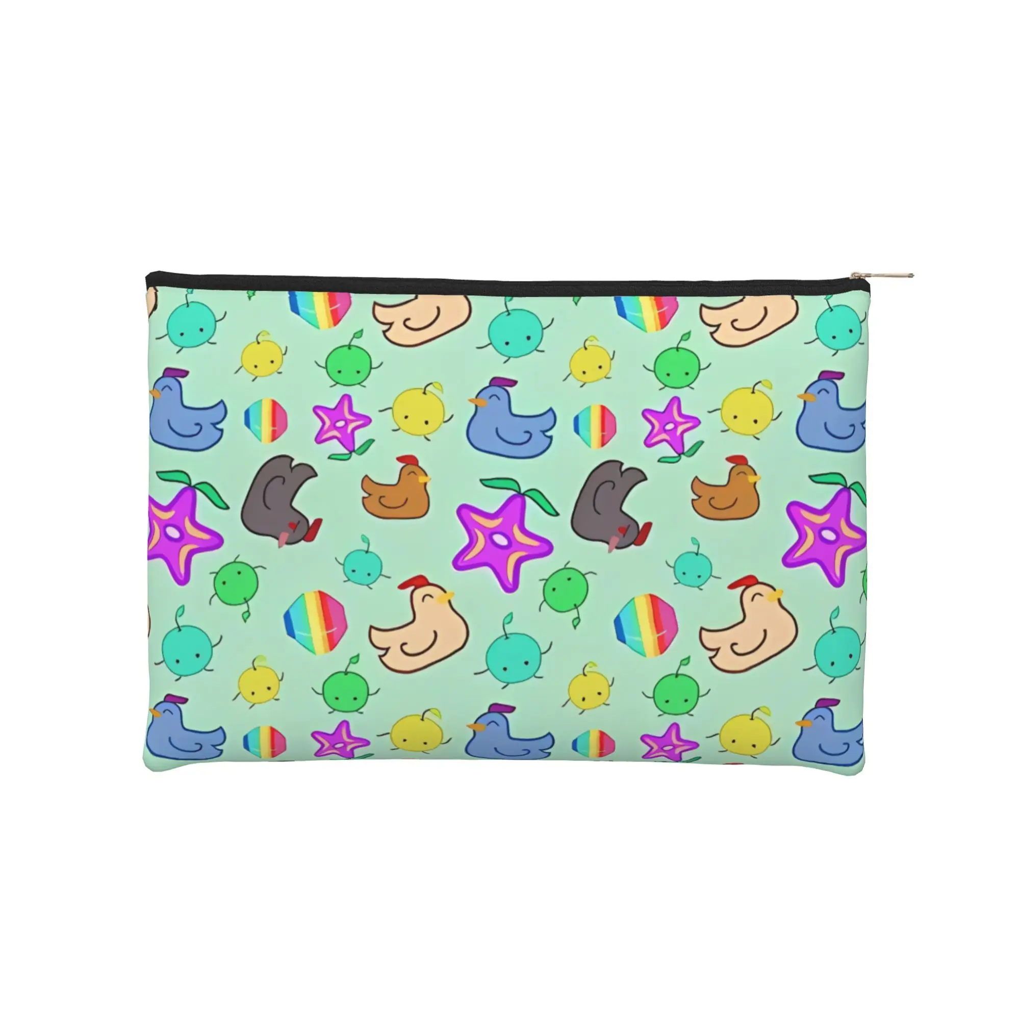 Stylish stardew valley Happy Time Jumble Makeup Bag Toiletry Bag with Zipper Cosmetic Pouch