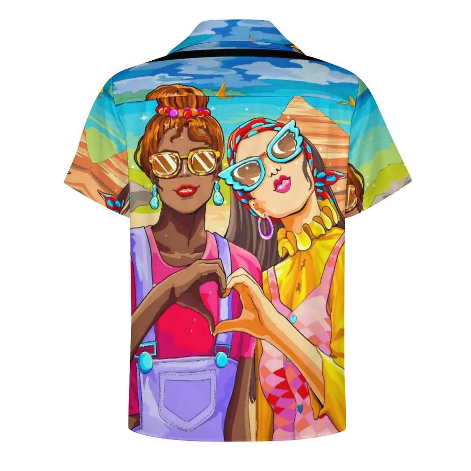 Camicia hawaiana Beach Cartoon Ladies camicette Travel Buddies Retro Casual camicie uomo maniche corte moda coreana Plus Size top