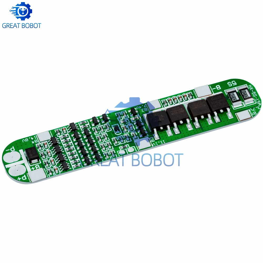 5S 18650 Li-ion BMS Protection Board: 15A Continuous & 25A Peak Discharge – Multi-Layer Safety for Solar Systems
