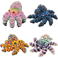 3D Printing Love Octopus Toy with Jointed Body Cute Lifelike Octopus Statue Ornaments Kids Adult Gift Home Desktop Decor