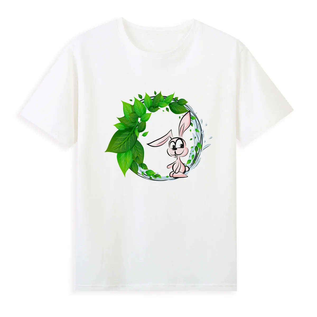 Cute Rabbit Printed Women's T-shirt Harmonious, green, and environmentally friendly clothing A273