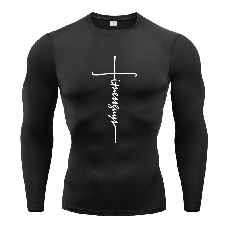 Compression Workout Shirts Autumn Long Sleeve Mens Casual Running T-shirt Breathable Quick Dry Gym Bodybuilding Fitness Topss