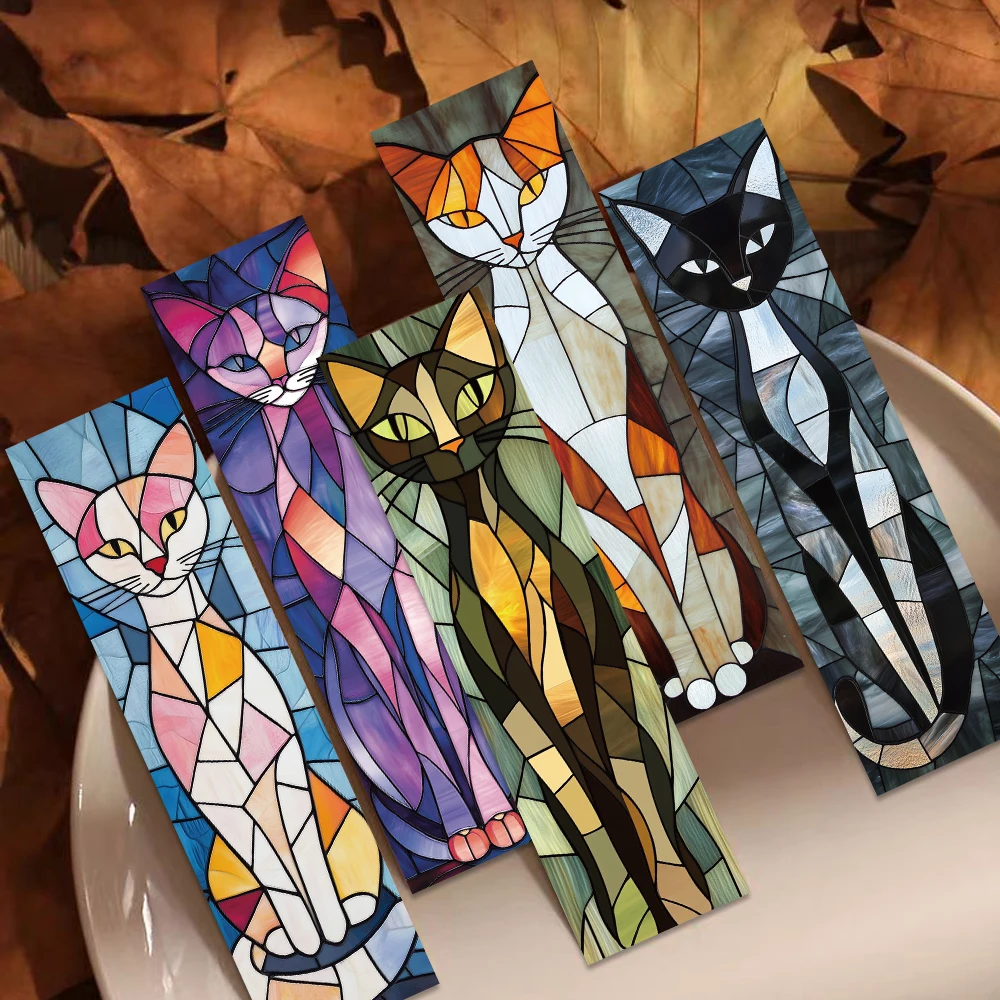 30pcs elegant cat glass texture bookmark reading book labeling student creative gifts paper card DIY page labeling bookmark