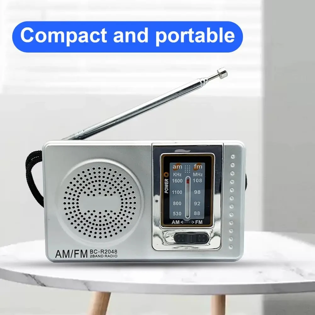 Stereo AM FM Radio Mini Portable Pocket Radio Receiver For Elderly People Walking Home Battery Powered (Not Included)