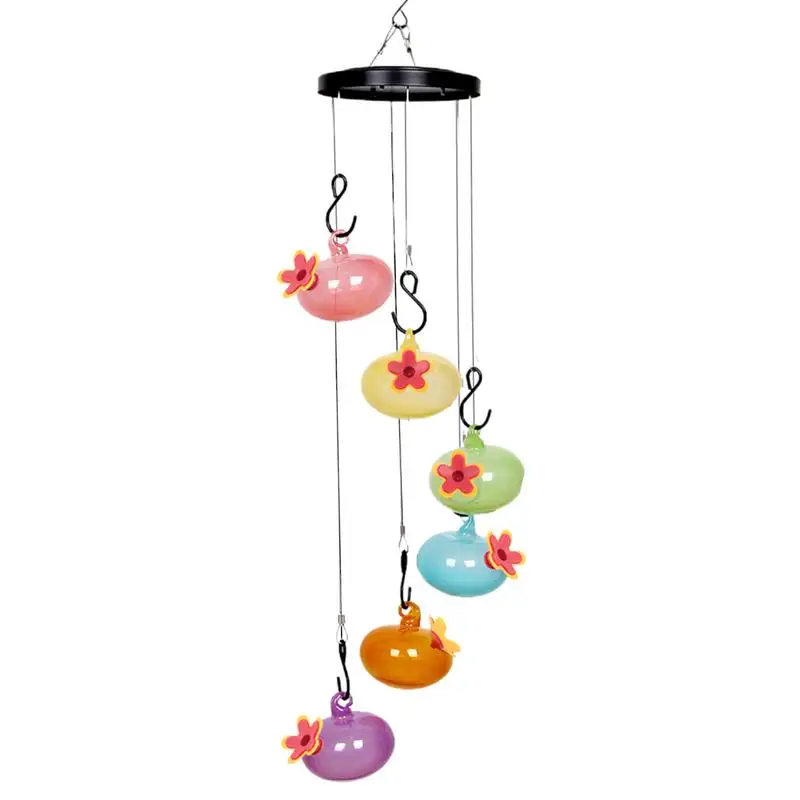 Wind Chimes Hummingbird Feeder Set Of 6 Outdoor Wind Chimes Hummingbird Feeders Jays Robins Sparrows Wild Bird Watching Feeder