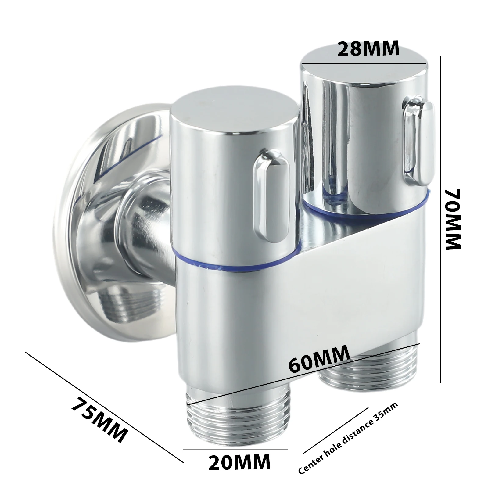 Two Way Triangle Valve G1/2 for Toilet Washing Machine Kitchen Sink Shower Head Water Heater and Bidet Sprayer Setup